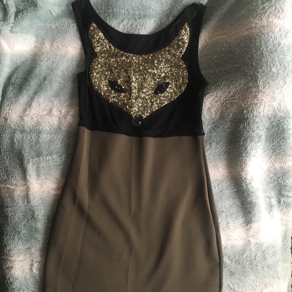 Glitter fox face dress